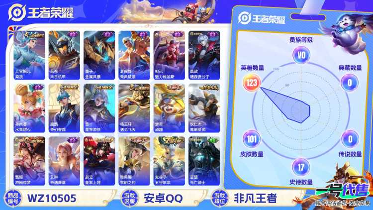 安卓QQ 123英雄 101皮肤  梁祝 末日机甲 金属风暴 乘风破浪 魅力维加斯 暗夜贵公子 水果甜心 奇幻香踪 星界游侠 遇见飞天 顽趣 鹰眼统帅 游园惊梦 奇遇舞章 皇家上将 黎明之约 五...