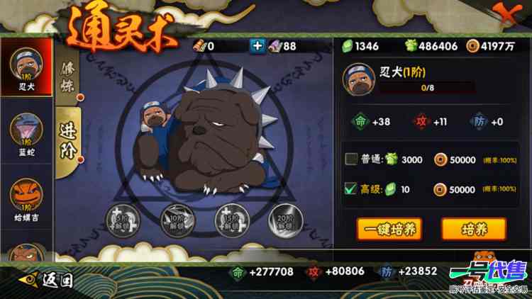 v10氪金成品号13s，红夜面，破面，解斑，秽土鼬，创立斑，死门凯，永恒佐助，留1226金币1130点卷
实名: 可修改 贵族等级: V10 S忍数: 13 A忍数: 24 战力值(万): 61...