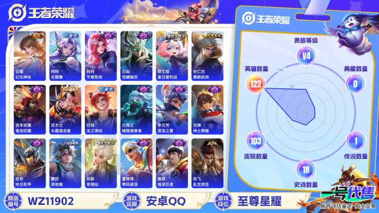 可二次【103皮肤1传说】安卓QQ-122英雄-103皮肤【传说皮肤】幻光神枪【史诗皮肤】龙之律动 顽岩魄 天穹祈灯 天穹之誓 茶境仙 苍鳞隐世 完美运算 鹰眼统帅 鬼剑武藏 水晶猎龙者 暗隐猎兽者