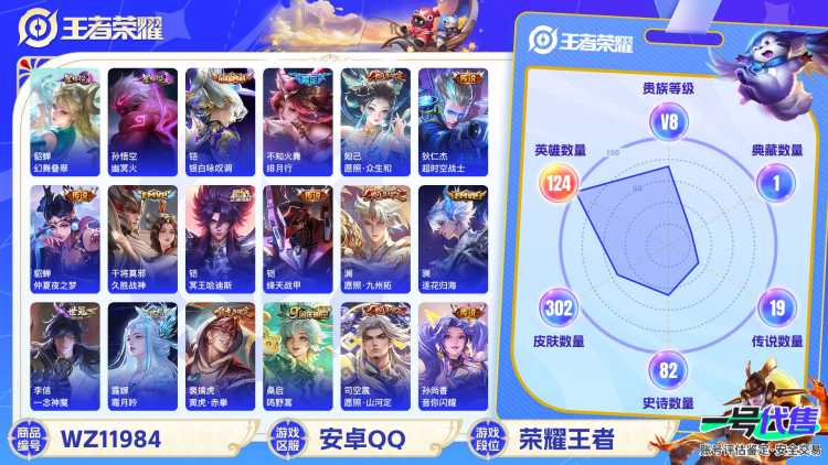 可二次【19传说302皮肤1水晶2星元1金标】安卓QQ-124英雄-302皮肤【1水晶】 银白咏叹调【星元皮肤】幽冥火 幻舞叠翠【传说皮肤】愿照·众生和 愿照·山河定 愿照·九州拓 霜月吟 逐花归海