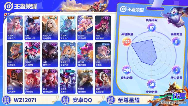 可二次【244皮肤1水晶3传说1星元神威至尊宝】安卓QQ-124英雄-244皮肤【1水晶】 武则天 【星元皮肤】幻海之心【传说皮肤】灼幽烈阳 仲夏夜之梦 海洋之心【史诗皮肤】冰锋战神 神威 至尊宝 