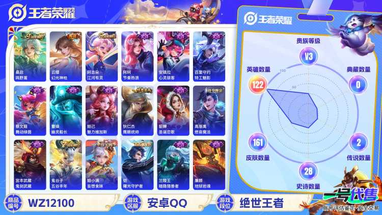 可二次【161皮肤2传说】安卓QQ-122英雄-161皮肤【传说皮肤】鸣野蒿 幻光神枪【史诗皮肤】燃音魔法 江河有灵 妄想食味 天穹祈灯 天穹之誓 电玩·爆裂旋风 完美运算 舞动绿茵 幽灵船长 魅力