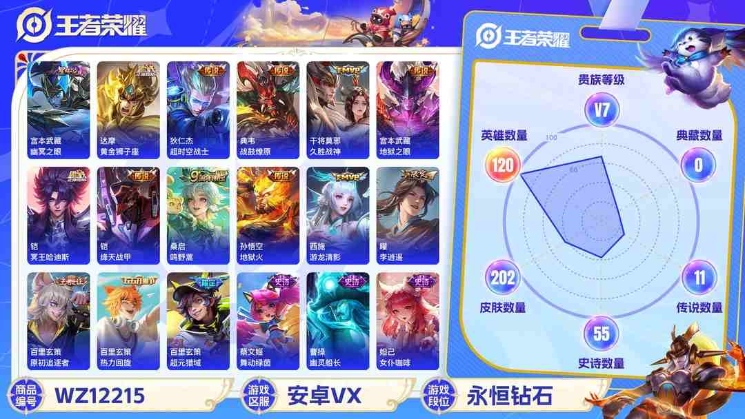 王者荣耀账号安卓VX可二次【1小国服202皮肤11传说1星元】安卓V区-120英雄-202皮肤【星元皮肤】幽冥之眼【传说皮肤】李逍遥 鸣野蒿 冥王哈迪斯 黄金狮子座 超时空战士 久胜战神 地狱之眼 绛天战甲 地狱火 游