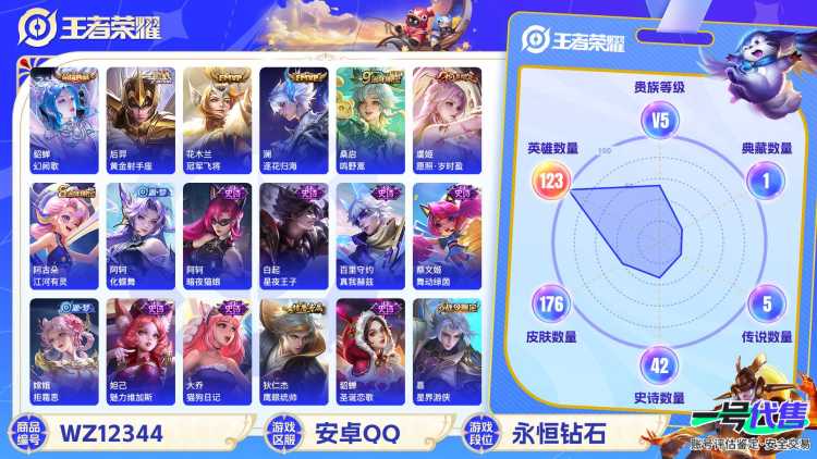 可二次【176皮肤1水晶5传说】安卓QQ-123英雄-176皮肤【1水晶】 幻阙歌【传说皮肤】愿照·岁时盈 逐花归海 鸣野蒿 黄金射手座 冠军飞将【史诗皮肤】谪仙醉月 江河有灵 妄想食味 地狱燃心 