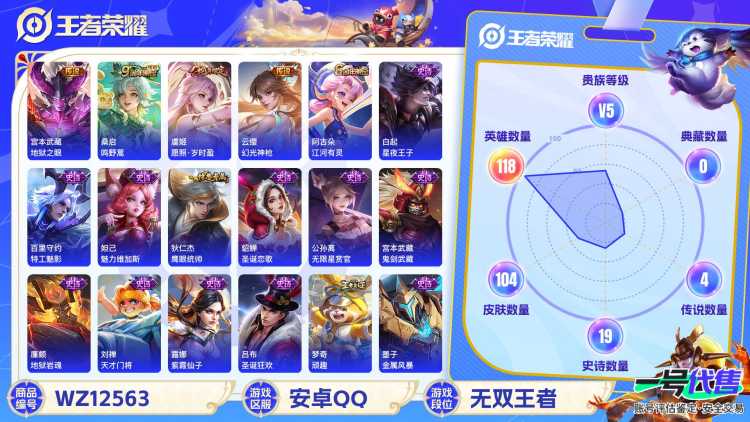 【104皮肤5传说】安卓QQ-118英雄-104皮肤【传说皮肤】愿照·岁时盈 鸣野蒿 地狱之眼 末日机甲 幻光神枪【史诗皮肤】江河有灵 天穹祈灯 天穹之誓 逐霄战戟 顽趣 魅力维加斯 鹰眼统帅 圣诞