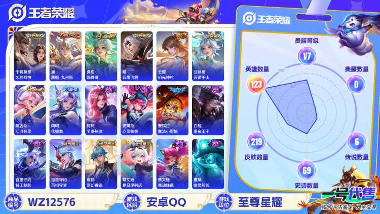 可二次【219皮肤6传说】安卓QQ-123英雄-219皮肤【传说皮肤】云诺千山 愿照·九州拓 鸣野蒿 云鹰飞将 久胜战神 幻光神枪【史诗皮肤】龙之律动 琥珀纪元 谪仙醉月 星界战将 怒海争锋 雪夜绮