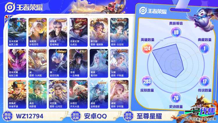 可二次【17传说283皮肤1水晶2星元满蛇年】安卓QQ-124英雄-283皮肤【1水晶】 星域神启【星元皮肤】岁雨灵司 幽冥之眼【传说皮肤】白虎志 愿照·众生和 愿照·山河定 愿照·福禄聚 愿照·岁