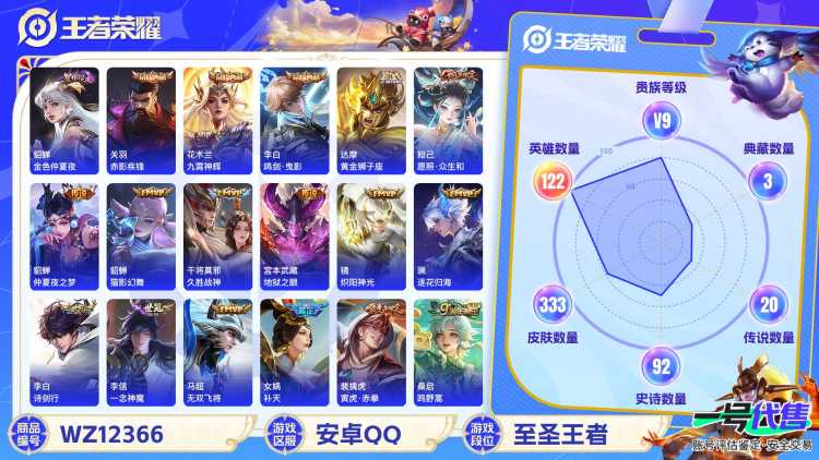 【21传说333皮肤3水晶1星元】安卓QQ-122英雄-333皮肤【3水晶】 赤影疾锋 九霄神辉 鸣剑·曳影【星元皮肤】金色仲夏夜【传说皮肤】愿照·众生和 李逍遥 逐花归海 鸣野蒿 诗剑行 无双飞将