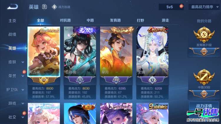 苹果VX可二次 125英雄 459皮肤 贵族等级11  6典藏  7无双   6珍品无双 56传说   6天幕 小黄鸭小兵皮肤  26个性按键