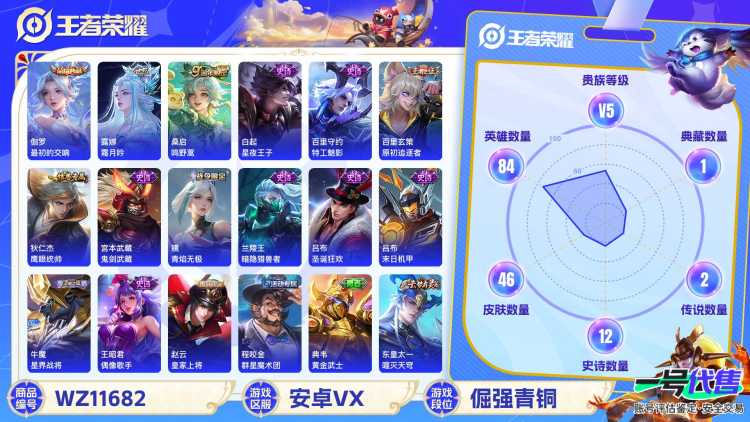 可二次【1水晶2传说1金标】安卓V区-84英雄-46皮肤【1水晶】 最初的交响【传说皮肤】霜月吟 鸣野蒿【史诗皮肤】星界战将 天穹祈灯 天穹之誓 青焰无极 鹰眼统帅 鬼剑武藏 暗隐猎兽者 圣诞狂欢 