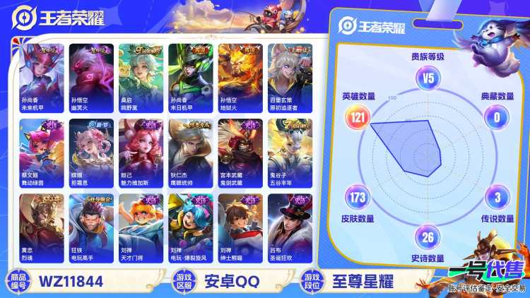 可二次【173皮肤2星元2传说有至尊宝】安卓QQ-121英雄-173皮肤【星元皮肤】幽冥火 未来机甲【传说皮肤】鸣野蒿 地狱火【史诗皮肤】至尊宝 电玩·爆裂旋风 完美运算 百解令 舞动绿茵 拒霜思 