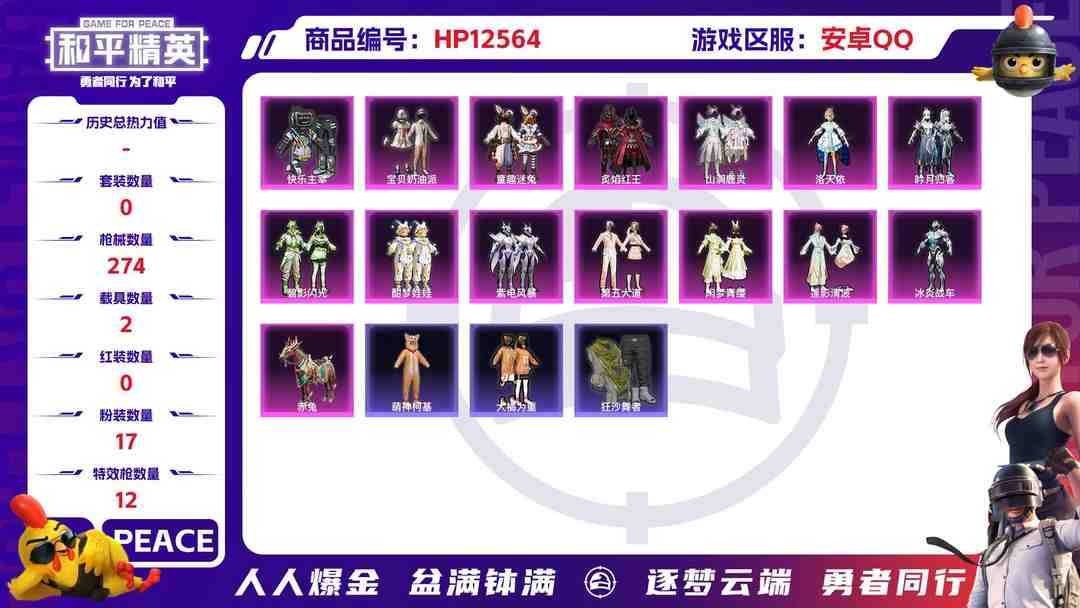 和平精英账号安卓QQ30302  安卓手Q-15王牌印记-17粉装-12特效枪-2载具-热力值-199套装-274枪皮-2卓越印记-0传奇印记
【17粉装】,宝贝奶油派,童趣迷兔,第五大道,洛天依,星穹咏