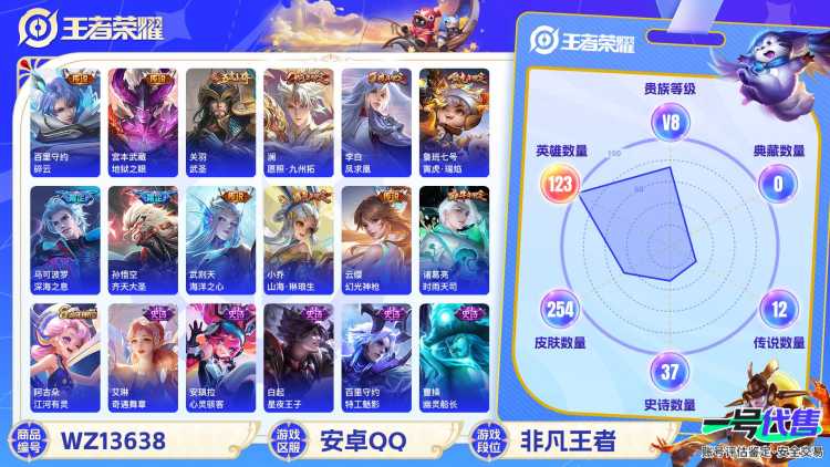【一体号1典藏15传说V8 枪战v8 216v 心至尊 王心套 王者幻神 常胜】安卓Q-254皮肤-123英雄  【典藏】 武则天  【传说皮肤】 鸣野蒿 幻光神枪 愿照·九州拓 山海·琳琅生 齐天