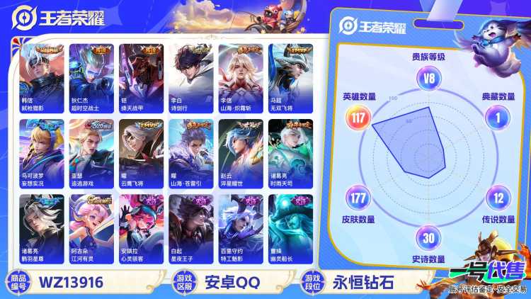 MWZ100758+【1典藏15传说1星传说V8】安卓Q-177皮肤-117英雄 
【典藏皮肤】 弑