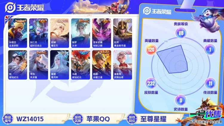 【232皮肤1水晶15传说】苹果QQ-120英雄-232皮肤【1水晶】 全息碎影【传说皮肤】霜月吟 琥珀纪元 曦玄引 琥珀纪元 愿照·岁时盈 凤求凰 超时空战士 太华 地狱之眼 黄金射手座 末日机甲