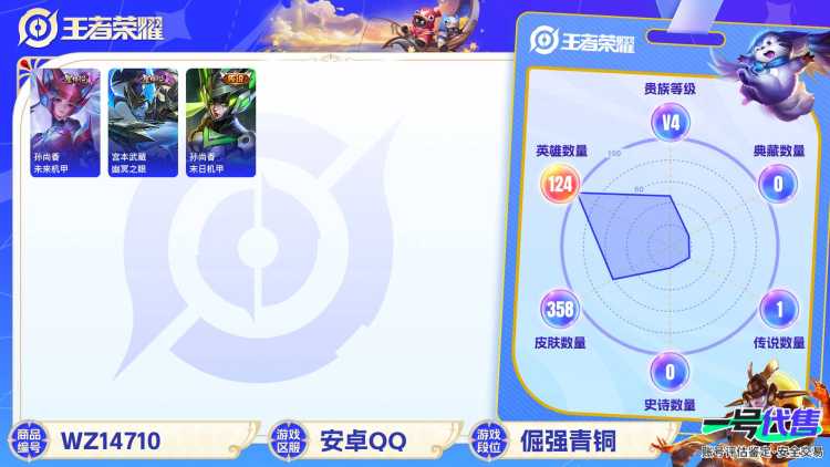 1917511-0-安卓q-贵族8-358皮肤 2星传说 未来机甲 幽冥之眼 18传说 -2水晶(已兑换) 孙悟空-全息碎影 关羽-赤影疾锋 澜-逐花归海 马超-神威 孙悟空-至尊宝 桑启-鸣野蒿 