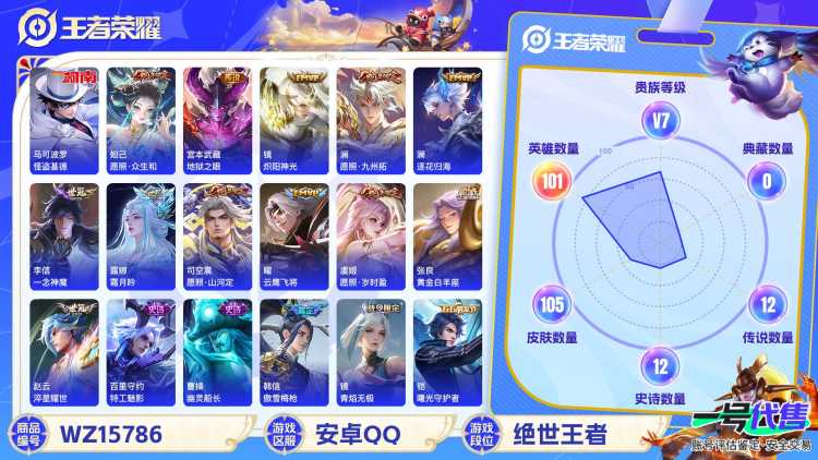MWZ100979+【1珍品14传说V7】安卓Q-105皮肤-101英雄 
【珍品传说】 怪盗基德 