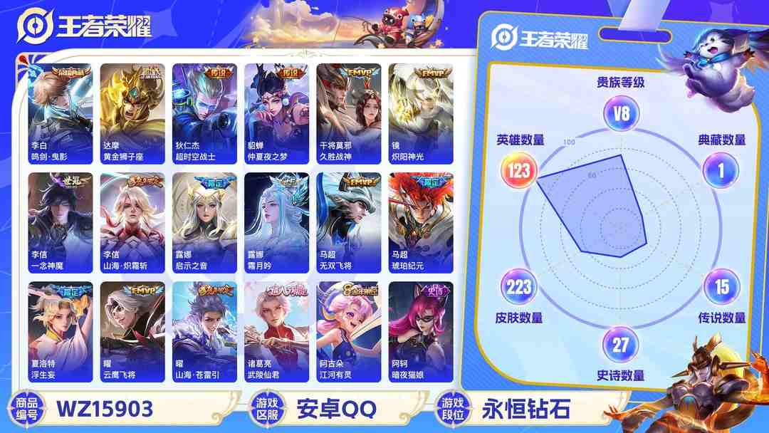 王者荣耀账号安卓QQ[9187936]李白典藏,司空震蛇年限,女娲蛇年限,妲己蛇年限,澜蛇年限,虞姬蛇年限,久胜,小将军,仲夏夜,武陵仙君,紫霞,霜月吟,马可年限,-可二次-123英雄-223皮肤-1典藏-21传说-7