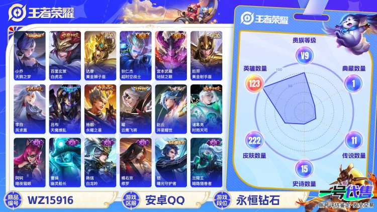 [9188140]天鹅之梦,小将军,电光耗子,紫霞,至尊宝,-可二次-120英雄-222皮肤-1典藏-14传说-51史诗 淬星耀世-赵云 白虎志-百里玄策 天魔缭乱-吕布 凤求凰-李白 时雨天司-诸