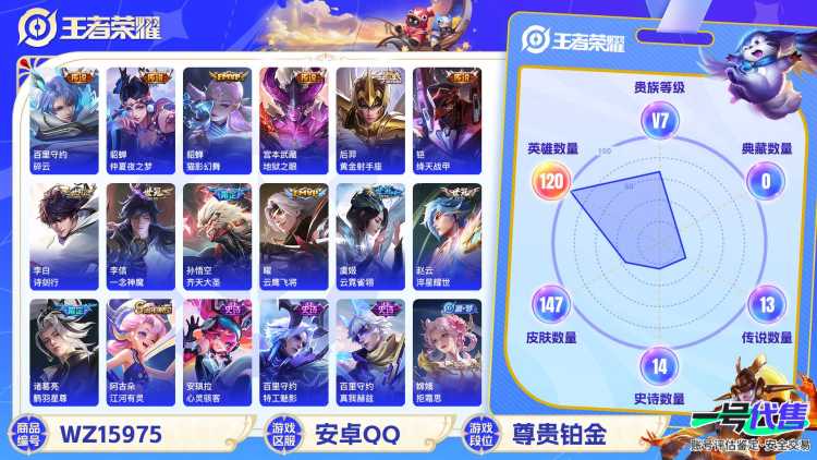 [9188895]武则天,小将军,猴年限定,仲夏夜,-可二次-120英雄-147皮肤-16传说-36史诗 淬星耀世-赵云 齐天大圣-孙悟空 岱宗-典韦 街头霸王-韩信